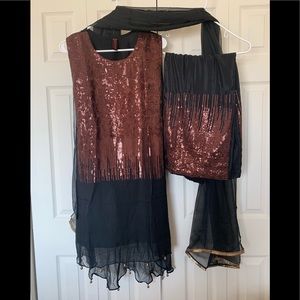 Pakistani sequin Party   wear Chifon  outfit